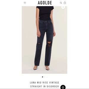 Agolde LANA MID RISE VINTAGE STRAIGHT IN DISORDER